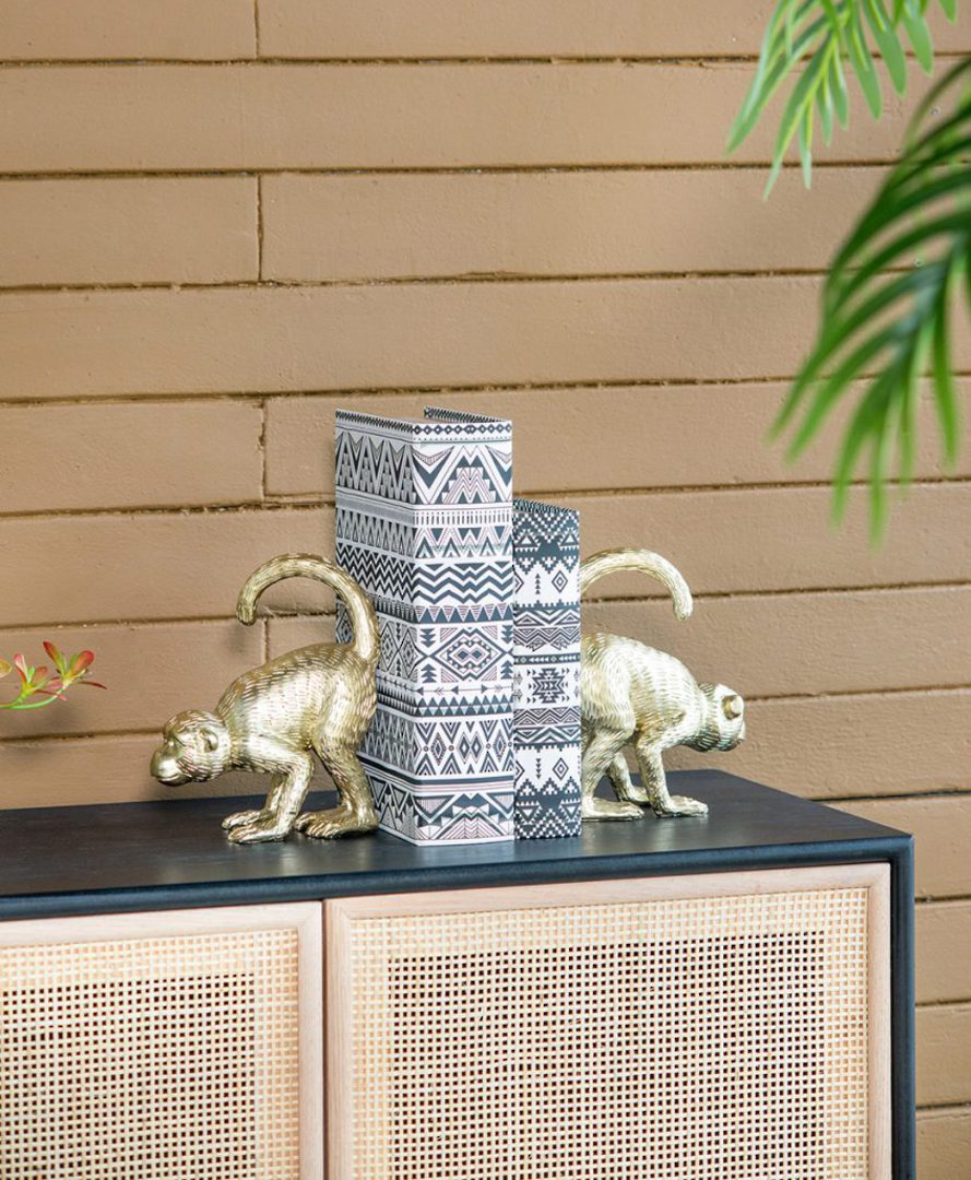 MONKEY BOOKENDS GOLD image 1
